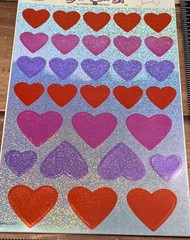 STICKETY DOO DA FOIL HOLOGRAPHIC HEARTS FOR VALENTINES DAY