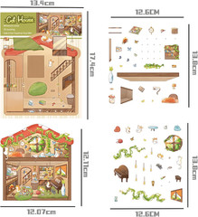 DIY 3D Sticker House – 6 Sets Kawaii Cozy Room Stickers for Adults & Kids