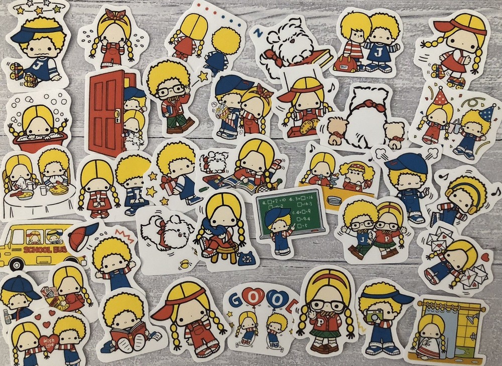 Kawaii Patty & Jimmy 35 pc MATTE Journaling Scrapbooking Stickers Flakes