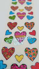 HAMBLY STUDIOS PRISMATIC STICKERS – COLORFUL HEARTS – VINTAGE COLLECTABLE RARE