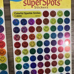 Vintage Super Spots Stickers NEW Trend Happy Sparkle Colorful Smiles RARE 1998