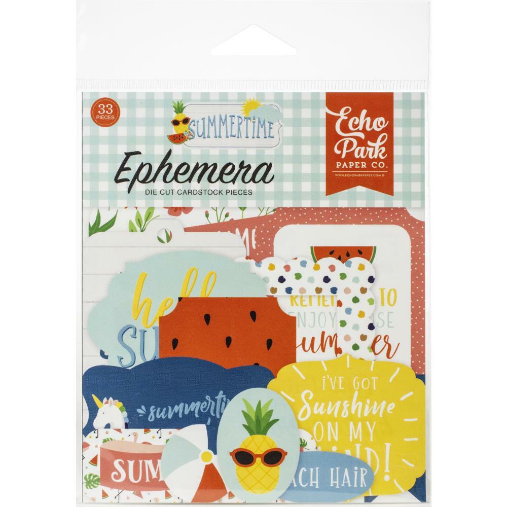 Crafts Ephemera Die Cuts Summertime Summer Days Swim Suit Fruit Dots Hello Plaid