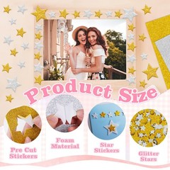 1032Pcs Foam Stickers Glitter Star Sticker Gold Silver Stars