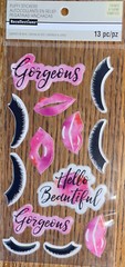 RECOLLECTIONS Hello Beautiful Gorgeous Face Lips Eye Lashes Scrapbook Stickers