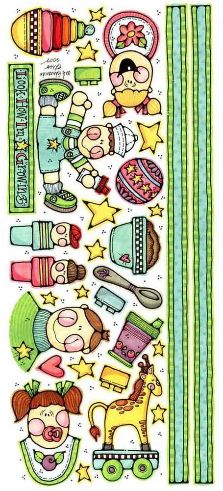 Toddler Baby Boy Girl Child Growing Toys Play Sippy Blocks Ball Border Stickers