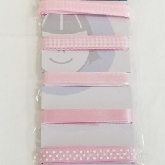 NEW Lot 3 Li’l Davis Designs Ribbon Gingham Polka Dot Solid Blue Pink Red -B