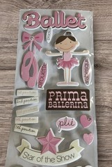 Recollections Ballet Ballerina Dance Shoes Chipboard Scrapbooking Stickers NEW