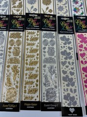 Lot of 48 Foil Textured Metallic Sticker Sheets Class A’ Peels Variety of Design