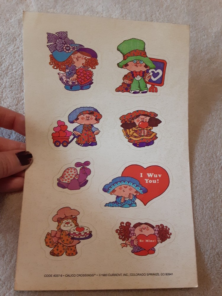 vintage 80’s Current Calico cute kids sticker sheet *damaged*