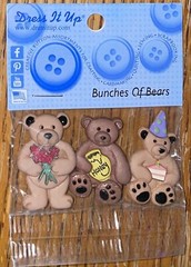 Dress it up Memory Mates-Bunches Of Bears-Birthday Roses Scrapbook Embellishment