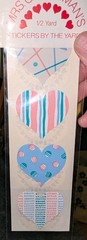 Vintage Mrs Grossmans Stickers Patterned Hearts Rare 1/2 Yard New In Pack RARE