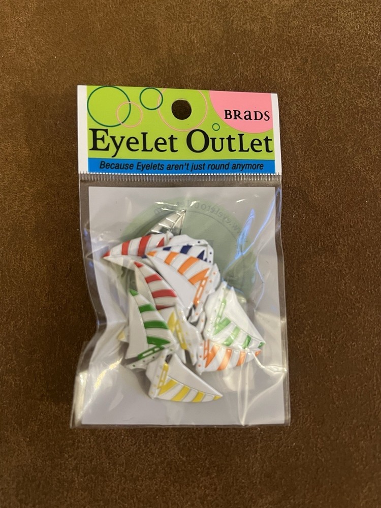 Eyelet Outlet Shape Brads 12/Pkg Sailboat Brads Summer Beach