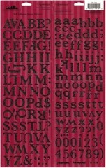 Valentine’s Night Specialty Cardstock Stickers 8.5×12″ Sheet-Black Glitter Alpha