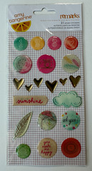 American Crafts/Amy Tangerine Remarks Finders Keepers Epoxy Stickers-21 Pieces