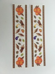 Creative Memories Stickers Fall Harvest Pumpkins Corn Eggplant Leaf Plaid Border