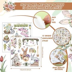 25 Sheets Easter Rub on Transfers Stickers for Crafts and Furniture Decor Easter