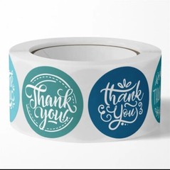500 X STICKERS THANK YOU Self Adhesive Sticker Cute Business Sticker