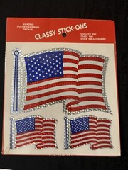 New Lot Of 2 Sticker America Flag 80’s Stickers Vintage Classy Stick Ons Prism
