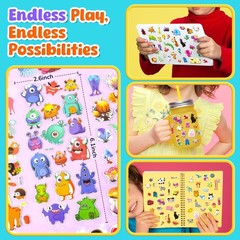 Stickers for Kids 4000+, 3D Puffy Stickers for Kids Toddlers 80 Different She…