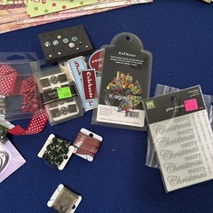 Large scrapbooking supplies christmas lot-12×12 Paper, Stickers, Embellishments