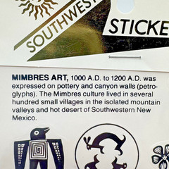 Vintage Astroline Southwest Stickers Mimbres Art Black and White 2 sheets NOS