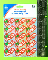 Carson Dellosa Jesus Candycane Dazzle Glitter Religious Stickers Pack