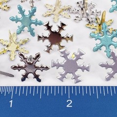 20 Pearl Snowflake Brads 2 Shapes 3 Clrs Winter Cardmaking Embellishments Crafts