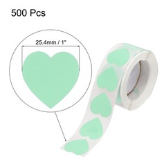 Heart Shaped Sticker 1″ Self-Adhesive Love Label Light Green 500 Pcs