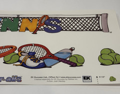 EK Success Scrapbook Title Over-all Tennis Racquet Sport Summer EKOV/083 NOS NEW