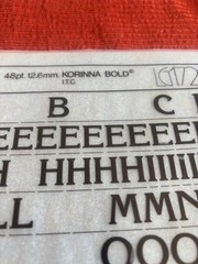 4 Letraset INSTANT LETTERING Transfer Letters Korinna BOLD 48pt 1