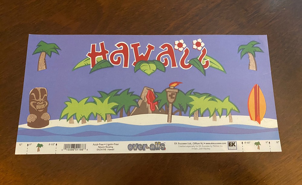 EK Success Over-alls Scrapbook Titles 12” X 5.25” Hawaii Vacation
