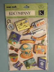 K&Company AND Dimensional – Happy Trails Passport Travel Scrapbooking Stickers