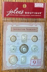 RARE Jolees french general Antique Layered Mother Of Pearl Buttons stickers