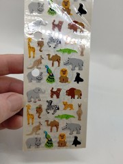 Vintage Sandylion Kromekote Zoo Jungle Safari Wild Animals Mini Stickers