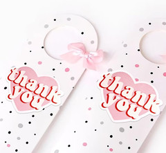 2.4 Inch Pink Heart Shaped Thank You Stickers 2 Rolls for Small Business 240 Pcs