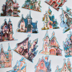 Fairy Tale Cottage Cardstock Stickers Junk Journal Scrapbooking