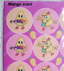 Vintage Scratch N Sniff Stickers Retro 80s 90s Food Mango Fruit Sticker 1 Sht