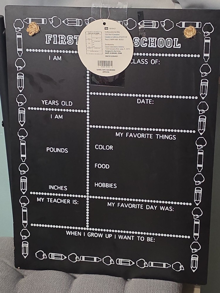 Reversible chalkboard with white chalk markers