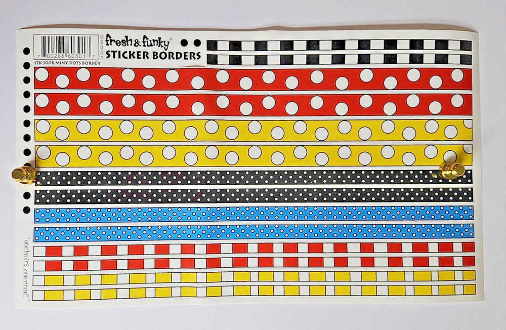 Vintage Fresh & Funky Border Stickers MINI DOTS BORDERS STK300B – New Old Stock