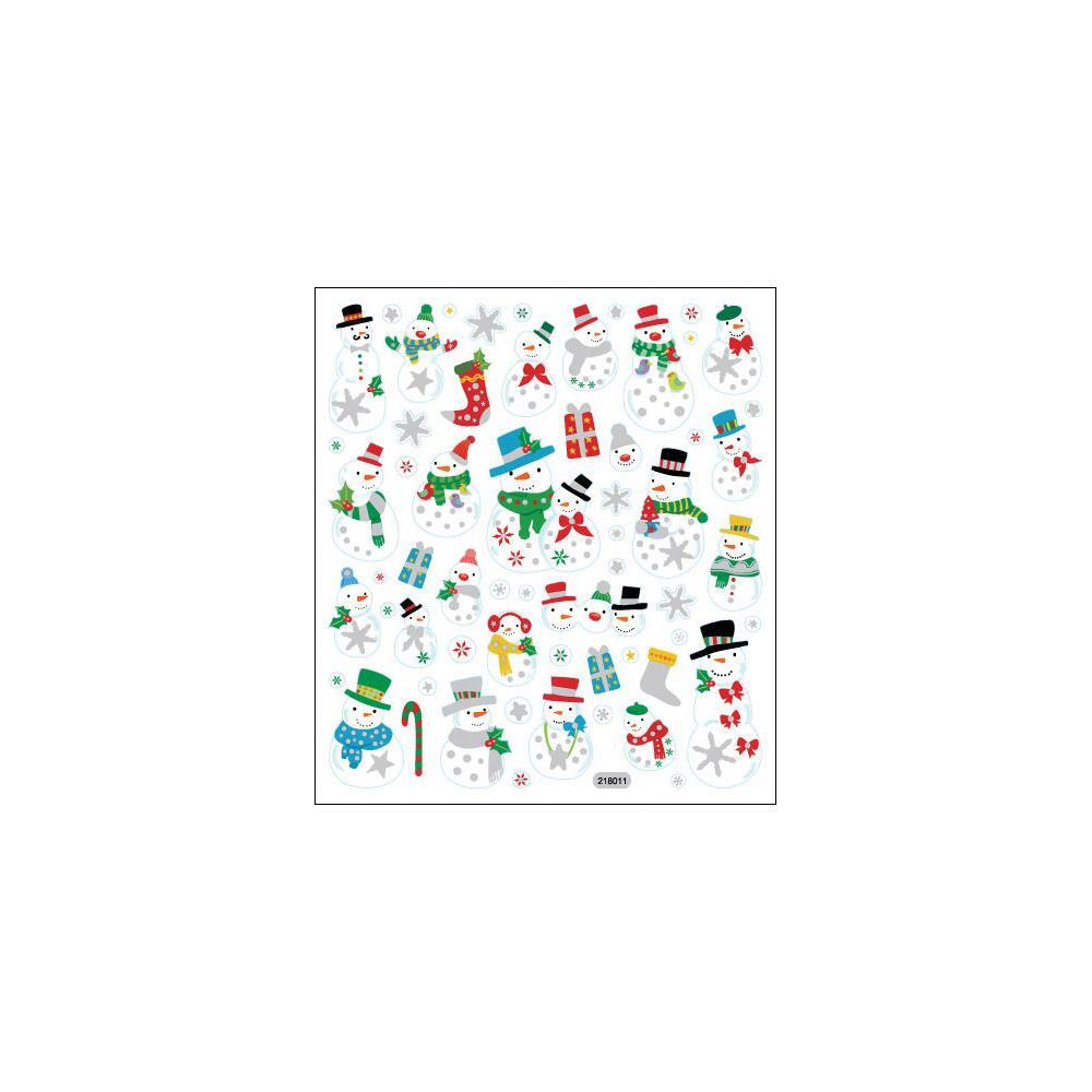 Crafts Stickers SK Glitter Snowmen Snowman Stockings Snowflakes Presents Candy