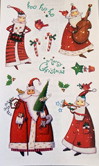 MAMBI Christmas Whimsical Santa Claus Stickers 2017 Scrapbooking 4″ x 6.5″ Cards