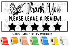 THANK YOU STICKERS WATERPROOF 2.25″×1.25 LABELS SEALS FEEDBACK SHOP Thermal
