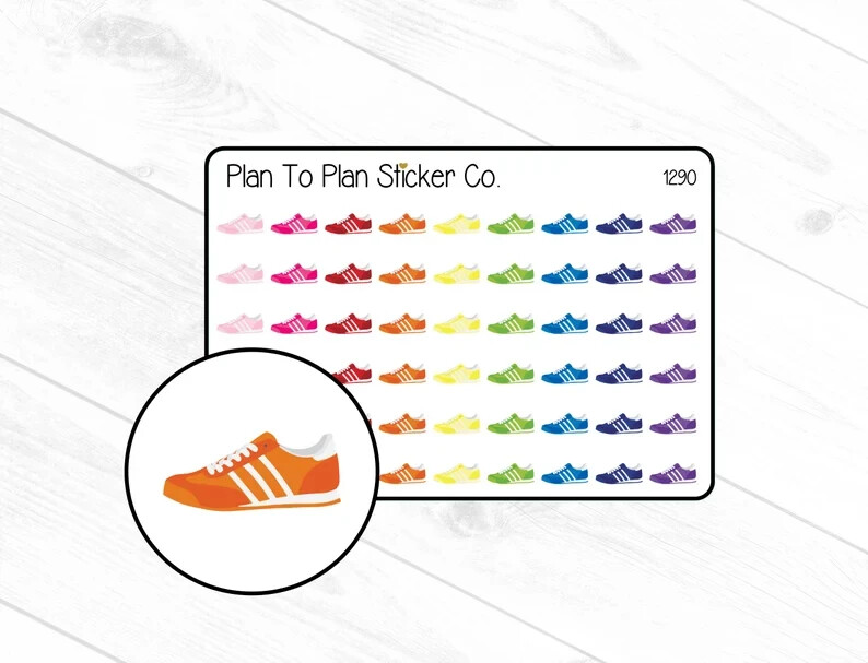 1290~~ Running Tennis Shoe Planner Stickers.