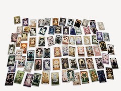 10pc NEW Cat Kitty Tarot Card Stickers Mystical Laptop Bottle Journal Decals