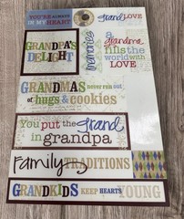 GRANDPARENTS Stickers Scrapbooking Grandma Grandpa 3 Sheets READ DESCRIPTION