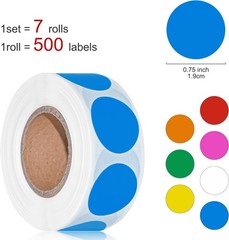 3500 Pcs Colored Dot Stickers, 3/4″ Label Sticker round Color Coding Labels