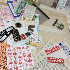 VTG Ephemera Supplies Kit Bundle – Scrapbooking Junk Journal – Pages Labels etc.