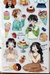 GAIA Cheat Day Sticker Selection Girl Sweets Cake Anime Cartoon MADE IN JAPAN