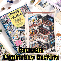 Large DIY 3D Sticker Scene Book for Adults Kids 8 Sets | Make Your Own Shop Hous