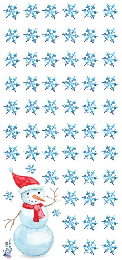 VIOLETTE STICKER – MINI SNOWFLAKES – 8″ x 3 3/4″ (20cm x 9.5cm)